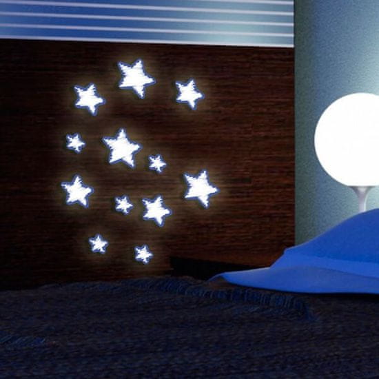 Crearreda Samolepicí dekorace Crearreda FM S Glow Star 59506 Svítící hvězdy