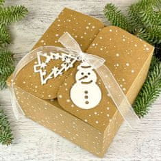 MojeParty Dárkové krabice vánoční Sněhulák a stromeček 16,5 x 16,5 x 11 cm 8 ks