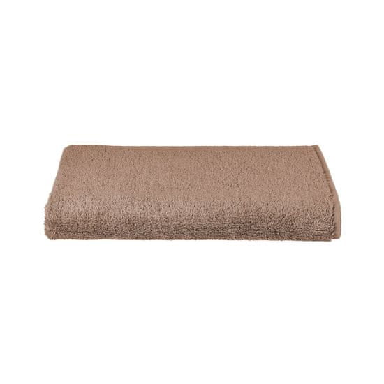Ch. Fischbacher Malý bavlněný ručník PURE s úzkou bordurou 30 x 30 cm, hnědá