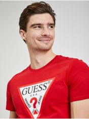 Guess Červené pánské tričko Guess Original Logo L