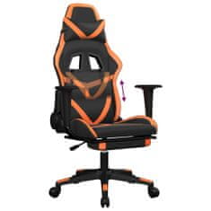 shumee Herní židle s podnožkou černá a oranžová umělá kůže