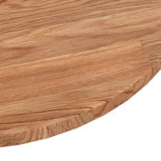 Greatstore Kulatá stolní deska světle hnědá Ø90x1,5cm ošetřený masivní dub