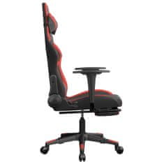 Vidaxl Masážní herní židle s podnožkou černá a červená umělá kůže