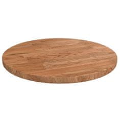 Greatstore Kulatá stolní deska světle hnědá Ø30x1,5cm ošetřený masivní dub