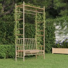 Greatstore Zahradní lavice s pergolou 116 cm bambus