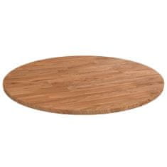 Greatstore Kulatá stolní deska světle hnědá Ø50x1,5cm ošetřený masivní dub