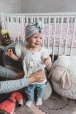 ENIE BABY Turban - dětská čepice Grey Leaves, 6-9 měsíců