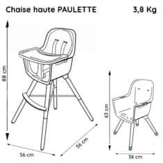 Nania Nania, Vyvíjející se židle na krmení PAULETTE, Od 6 měsíců do 5 let, Oboustranný polštář, Vyrobeno ve Francii, Kubus