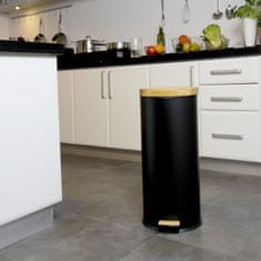 VERVELEY KITCHEN MOVE Kuchyňský odpadkový koš s lesnickým pedálem - 30 l - černý matný