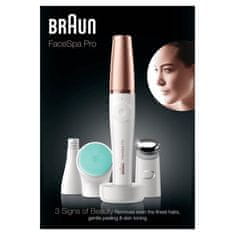 Braun Depilátor obličeje BRAUN FaceSpa Pro 913, 3 kusy příslušenství, bílý a hnědý