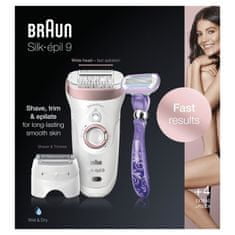 Braun BRAUN Silk-épil 9 9/870 SensoSmart elektrický depilátor, 7 kusů příslušenství, zlatý a růžový