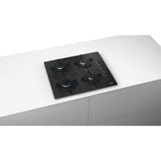 Bosch BOSCH POP6B6B10 Plynová varná deska, 4 ohniště, 7400W, D56 x D48cm, povrchová úprava tvrzeným sklem, černá barva