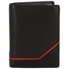 Diviley Trendová pánská kožená peněženka Gvuk, černá - červená