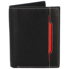 Diviley Trendová pánská kožená peněženka Mluko, černá - červená