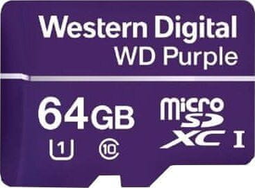 Western Digital WD Micro SDXC Purple Class 10 - 64GB, fialová (WDD064G1P0C)