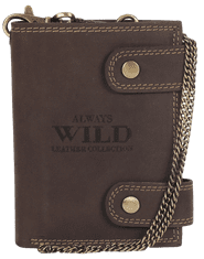 Always Wild Atraktivní pánská kožená peněženka s mosazným řetízkem