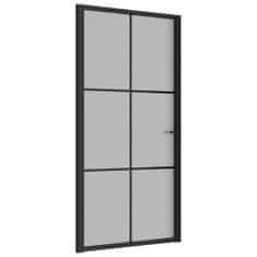 Greatstore Interiérové dveře 102,5x201,5cm černé matné sklo a hliník