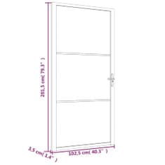 Greatstore Interiérové dveře 102,5x201,5 cm černé matné sklo a hliník