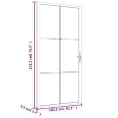 Greatstore Interiérové dveře 102,5x201,5cm černé matné sklo a hliník