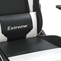 Vidaxl Masážní herní židle černá a bílá umělá kůže