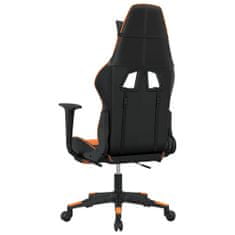 Vidaxl Herní židle s podnožkou černá a oranžová umělá kůže
