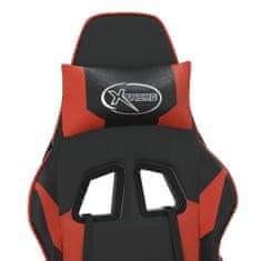Vidaxl Herní židle s podnožkou černá a červená umělá kůže