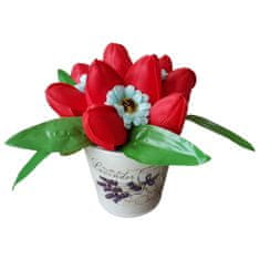 IDARY Mýdlová kytice s tulipány - Červená
