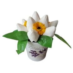 IDARY Mýdlová kytice s tulipány - Bílá