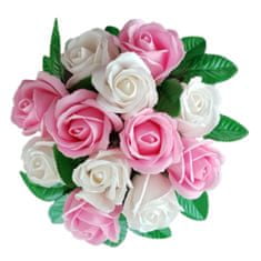 IDARY Mýdlová kytice s růžemi - Růžovo-bílá