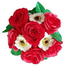 IDARY Mýdlová kytice s velkými růžemi - Červená