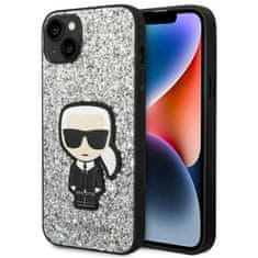 Karl Lagerfeld KLHCP14MGFKPG hard silikonové pouzdro iPhone 14 PLUS 6.7" silver Glitter Flakes Ikonik