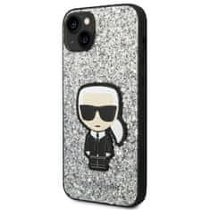 Karl Lagerfeld KLHCP14SGFKPG hard silikonové pouzdro iPhone 14 6.1" silver Glitter Flakes Ikonik