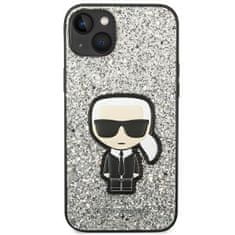 Karl Lagerfeld KLHCP14SGFKPG hard silikonové pouzdro iPhone 14 6.1" silver Glitter Flakes Ikonik