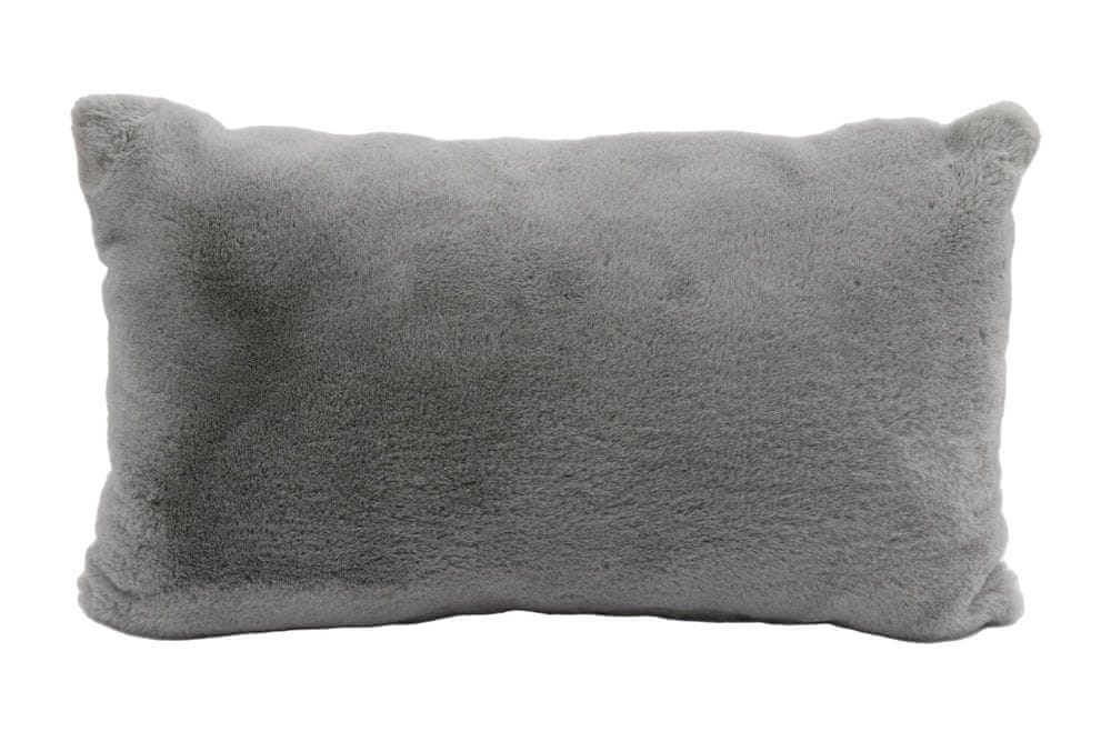 Levně Sifcon Dekorační polštář FUR, 30x50 cm, šedá