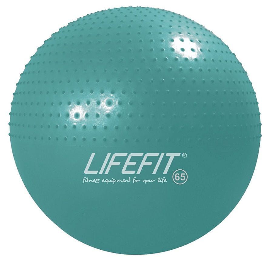 Levně LIFEFIT gymnastický masážní míč Massage Ball 65 cm, tyrkysová
