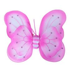 Rappa Motýlí křídla růžová s čelenkou a hůlkou
