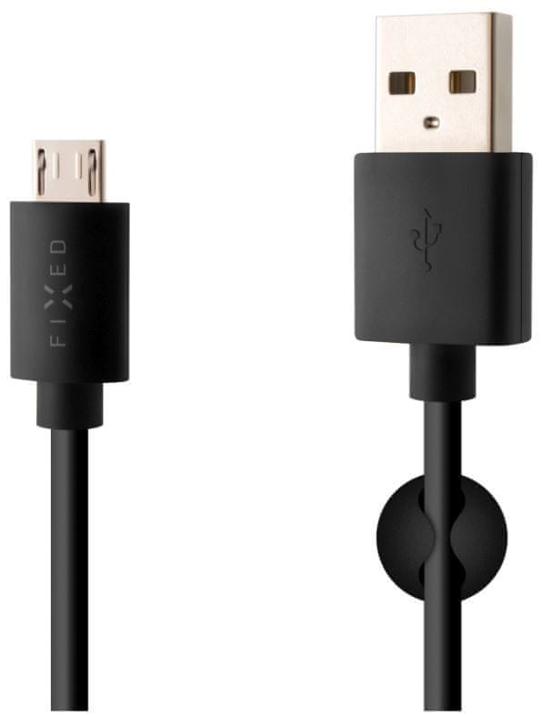 FIXED Datový a nabíjecí kabel s konektory USB/micro USB, 1 metr, FIXD-UM-BK černý
