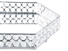 Beliani Zrcadlový dekorativní podnos šestihranný stříbrný VATAN
