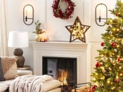 Beliani Vánoční LED dekorace tmavé dřevo DOKKA