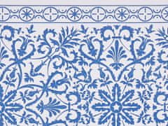 Beliani 3dílná keramická sada doplňků do koupelny modrá/bílá CARORA