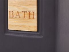 Beliani 4dílná keramická sada doplňků do koupelny šedá/světlé dřevo KOUROU