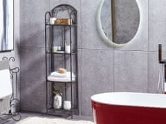 Beliani Kovový koupelnový regál se 4 policemi černý VALDIVIA