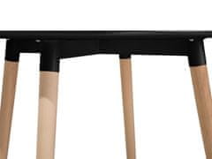 Beliani Černý jídelní stůl z kaučuku 90 cm BOVIO