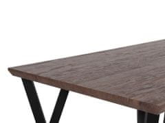 Beliani Jídelní stůl 140 x 80 cm, tmavé dřevo s černým BRAVO