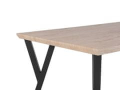 Beliani Jídelní stůl 140 x 80 cm, světlé dřevo s černým BRAVO