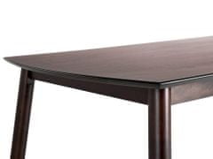 Beliani Jídelní stůl 150 x 90 cm tmavé dřevo ELBA