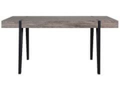 Beliani Jídelní stůl 150 x 90 cm, tmavé dřevo s černou ADENA