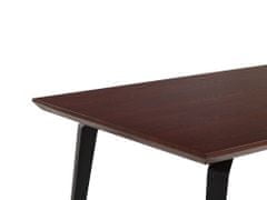 Beliani Jídelní stůl 160 x 90 cm tmavé dřevo s černým AMARES