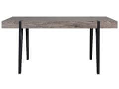 Beliani Jídelní stůl 180 x 90 cm, tmavé dřevo s černou ADENA
