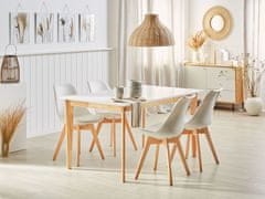 Beliani Jídelní stůl rozkládací 140/180 x 90 cm bílý se světlým dřevem SOLA